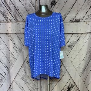 LuLaRoe Irma 2X Blue White Polka Dots New with tags!!